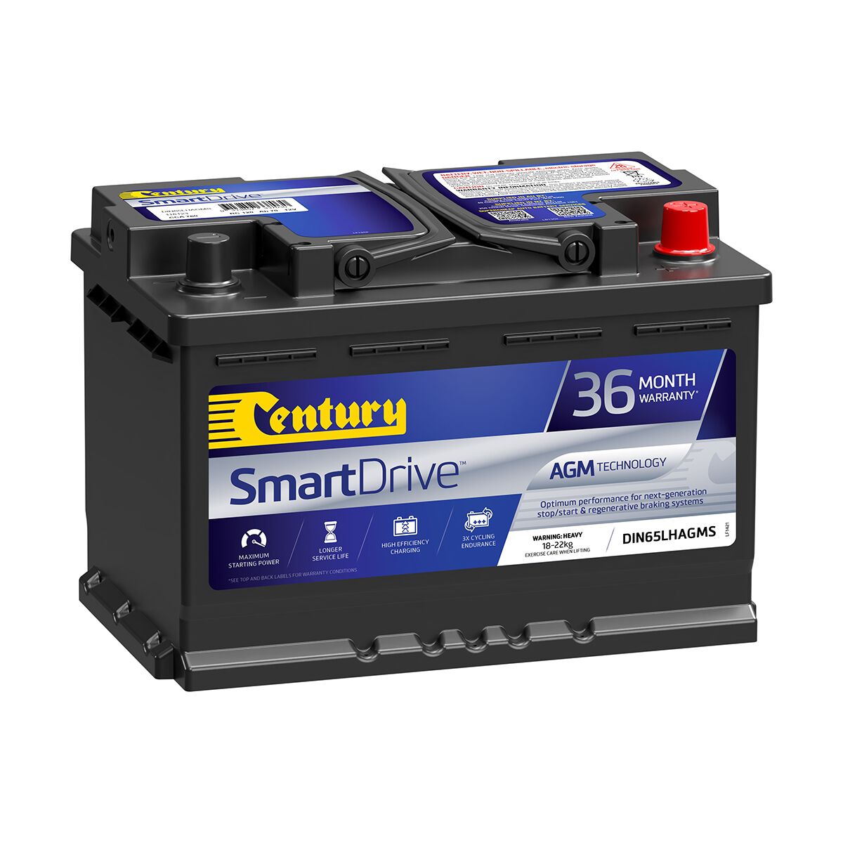 Century SmartDrive Car Battery ISS Stop/Start AGM DIN65LHAGMS, Maintenance Free, 760CCA, , scaau_hi-res