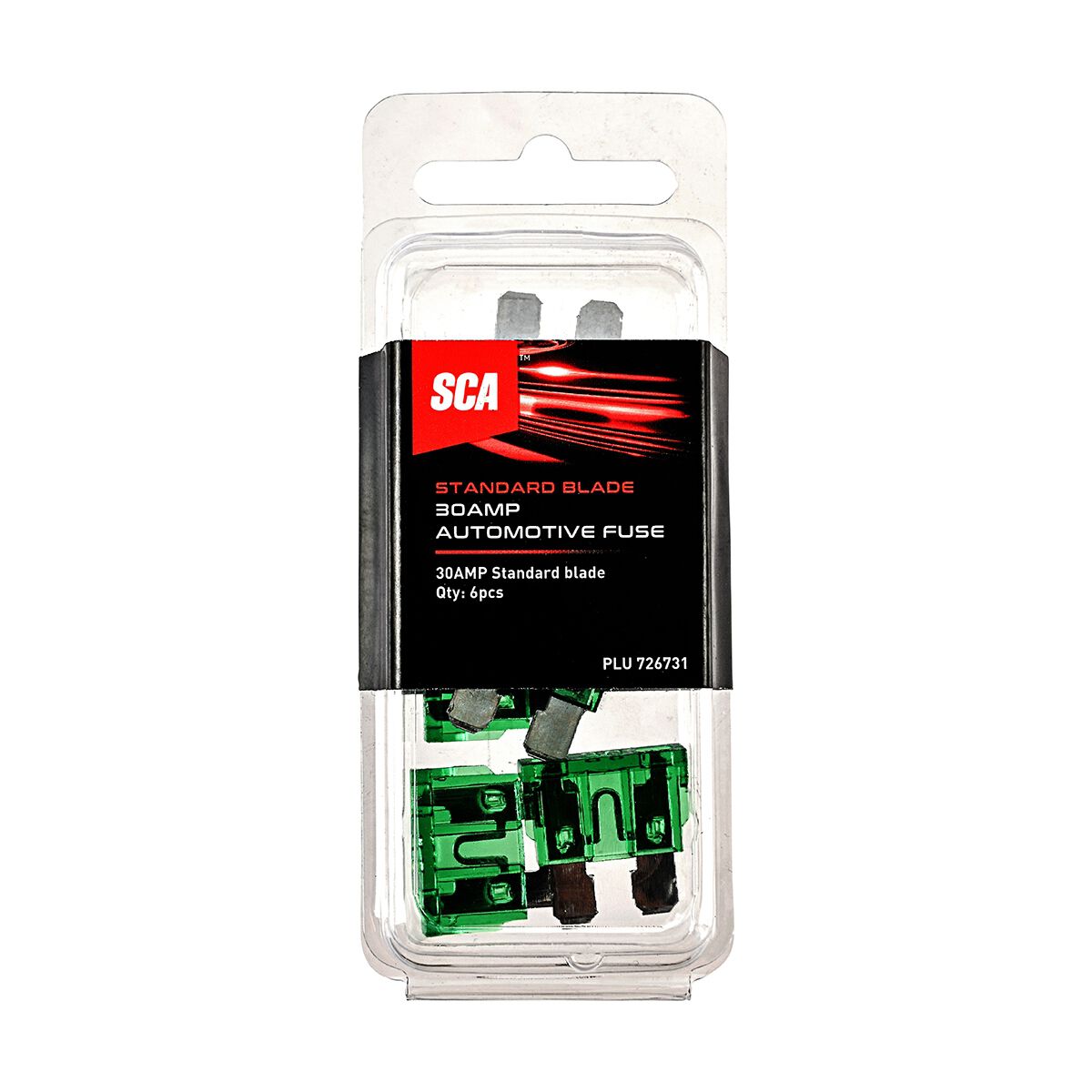 SCA Automotive Fuses - Standard Blade, 30 Amp, 6 Piece, , scaau_hi-res