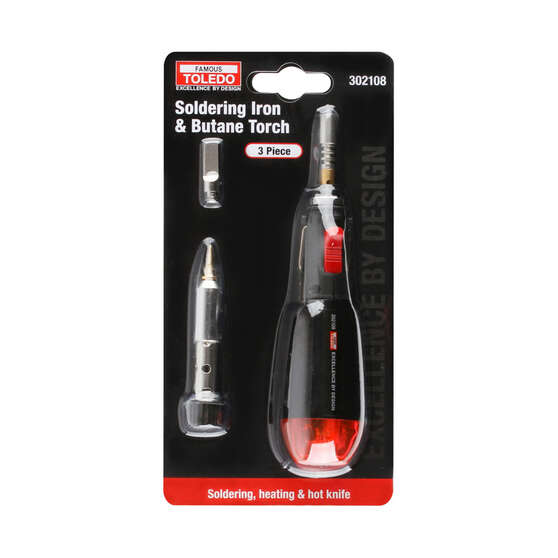 Toldeo Soldering Iron & Butane Torch 3pc, , scaau_hi-res