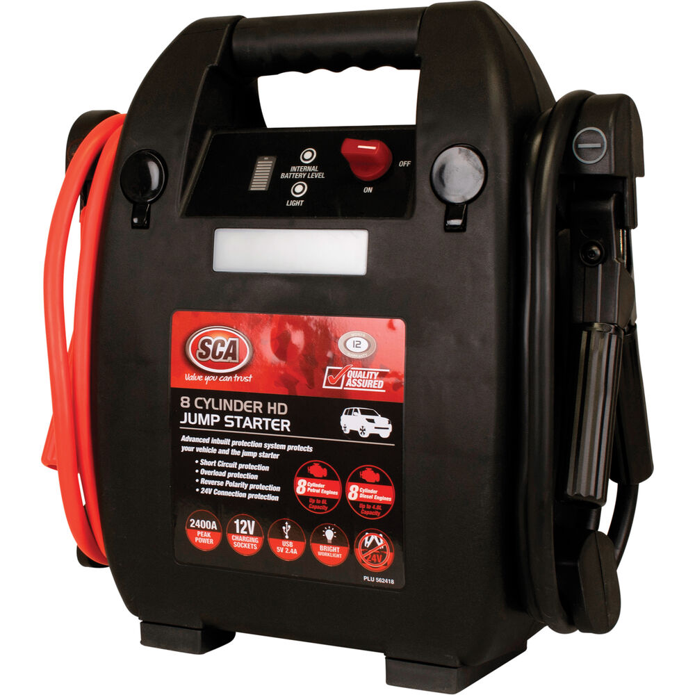 SCA 12V 2400 Amp 8 Cylinder Heavy Duty Jump Starter Supercheap Auto