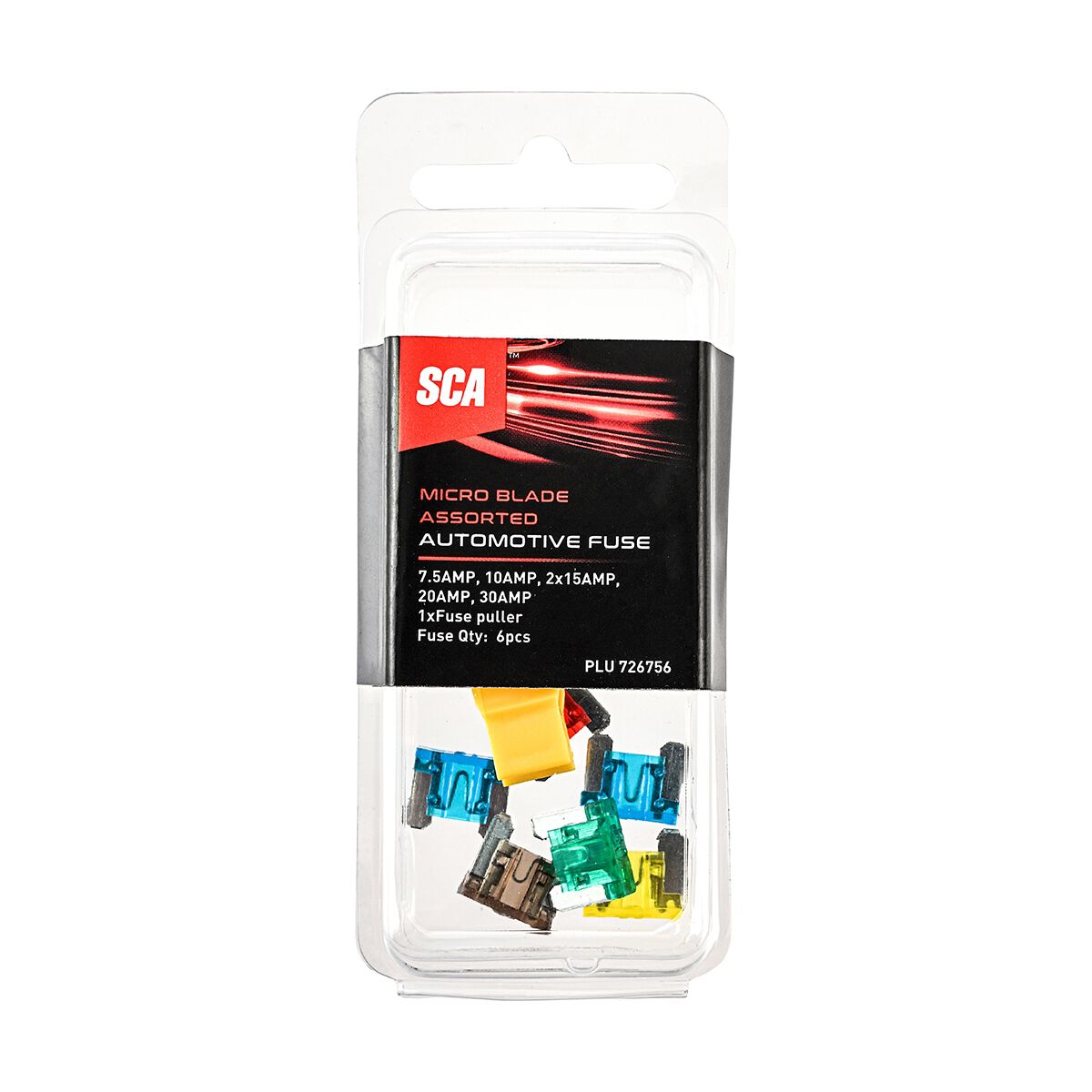 SCA Automotive Fuses - Micro Blade Assorted, 6 Pack, , scaau_hi-res