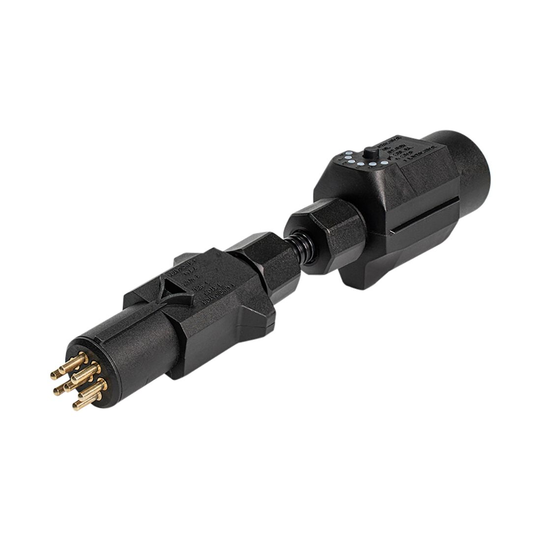 SCA Trailer Adaptor 7 Pin Large Round Socket To 7 Pin Small Round Plug LED, , scaau_hi-res