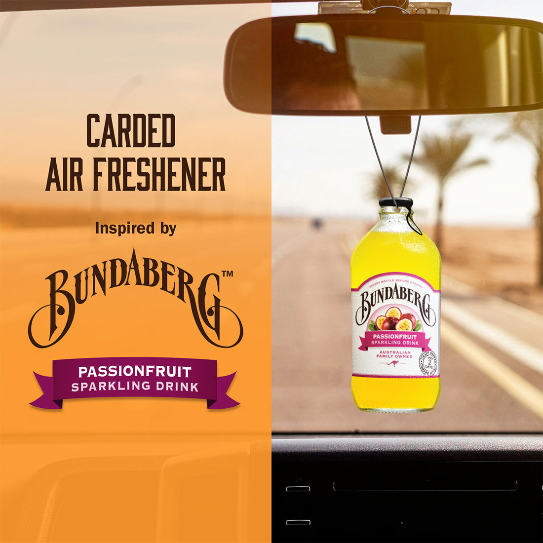 Bundaberg Carded Air Freshener - Passionfruit, , scaau_hi-res