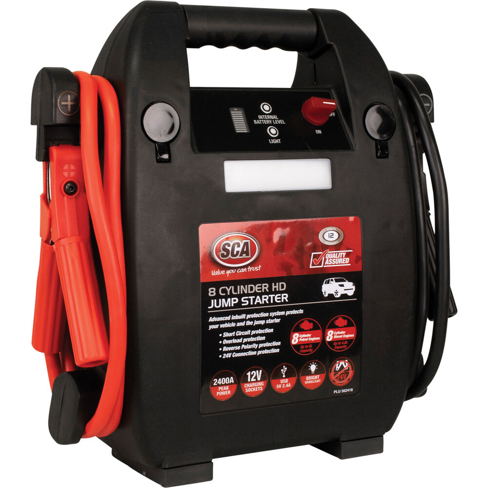SCA 12V 2400 Amp 8 Cylinder Heavy Duty Jump Starter Supercheap Auto