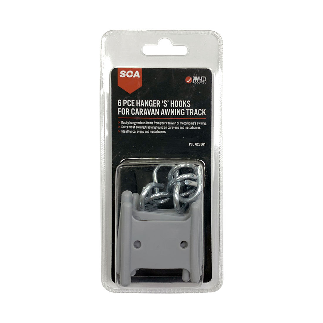SCA Caravan Awning Track S-Hook 6 Pack, , scaau_hi-res