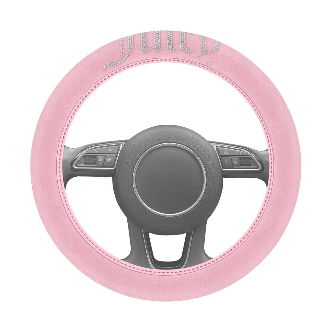 Juicy Couture Big Bling Steering Wheel Cover & Seat Belt Comforters Combo - Pink, , scaau_hi-res