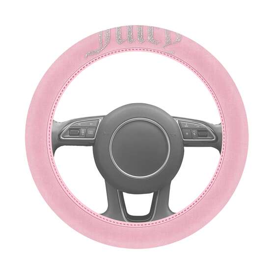 Juicy Couture Big Bling Steering Wheel Cover & Seat Belt Comforters Combo - Pink, , scaau_hi-res