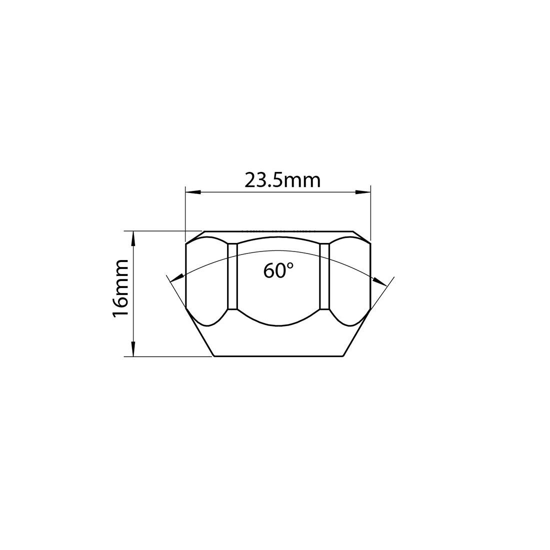 Tridon Wheel Nuts M12x1.5. Tapered Seat. Open Ended Nut. 21mm Hex, , scaau_hi-res