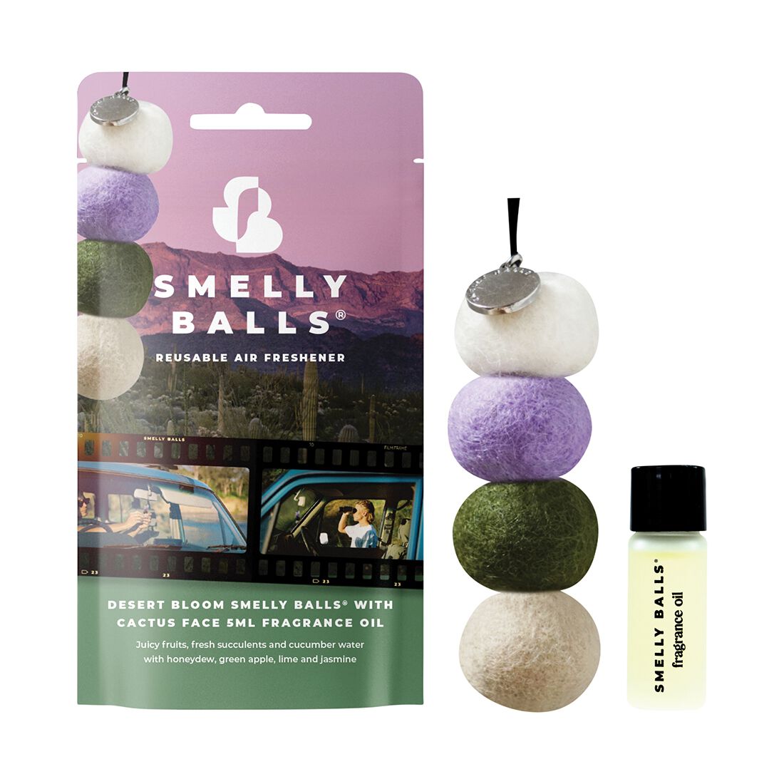 Smelly Balls Air Freshener Set Desert - Cactus Face 5ml, , scaau_hi-res