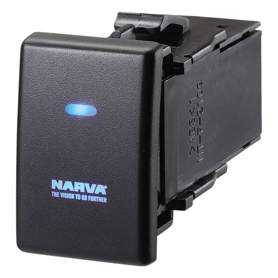 Narva OE Style Switch - Suits Holden Colorado / Isuzu D-Max 13-16, Blank Push On/Off, Blue LED, 63336BL, , scaau_hi-res
