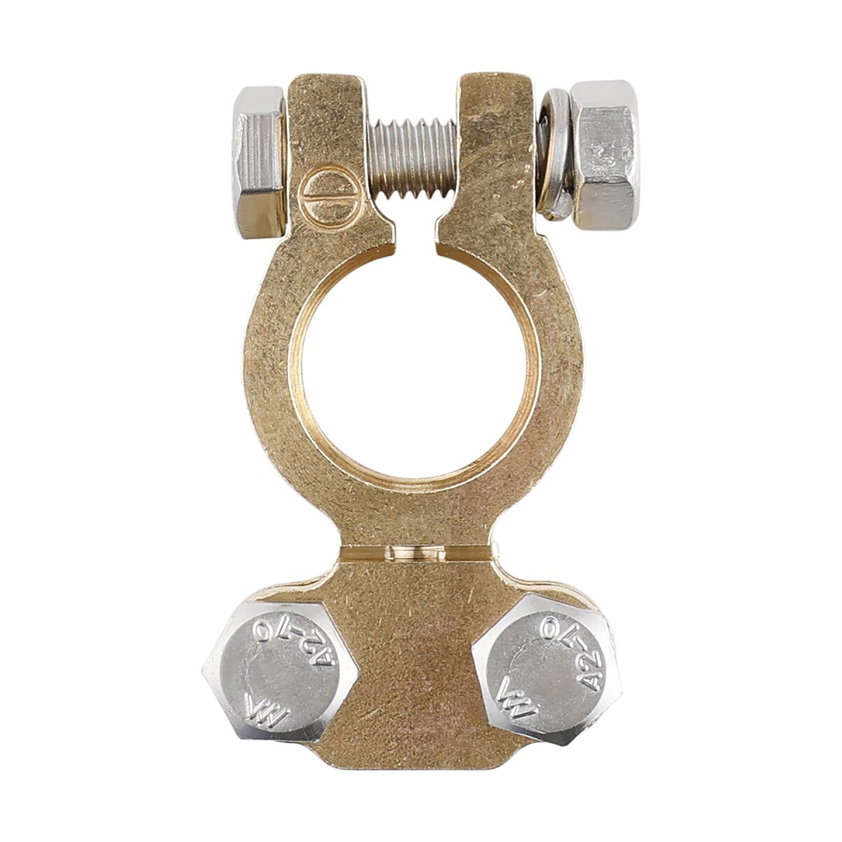 Century Battery Terminal, Forged Brass, Saddle Type - Negative, , scaau_hi-res