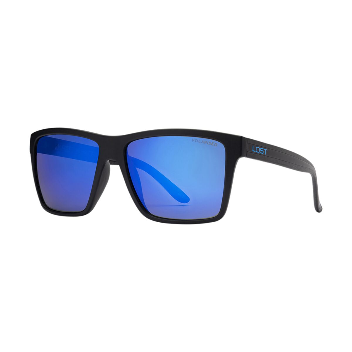 LOST Sunglasses Daytona Blue Mirror Polarised Black, , scaau_hi-res