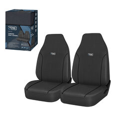 Ridge Ryder Canvas Seat Covers Charcoal/Black Piping Built-In Headrests Airbag Compatible 60SAB, , scaau_hi-res