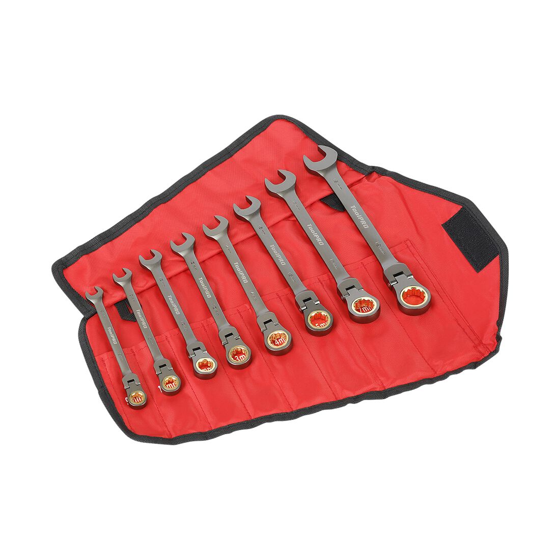 ToolPRO Flex Head Ratcheting Spanner Set 8 Piece, , scaau_hi-res