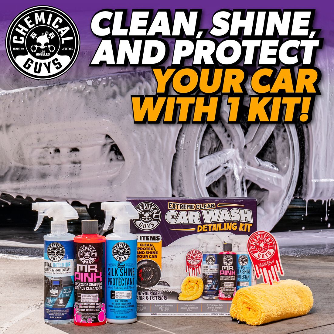 Chemical Guys Extreme Clean Car Detailing Kit, , scaau_hi-res