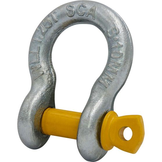 SCA Bow Shackle - Rated to 1250kg, Galvanised, 10mm, , scaau_hi-res