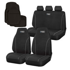 Ridge Ryder Black/Grey Canvas Seat Cover Set, , scaau_hi-res