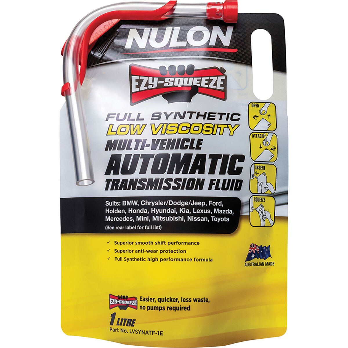 NULON EZY-SQUEEZE Low Viscosity Multi-Vehicle Automatic Transmission Fluid - 1 Litre, , scaau_hi-res