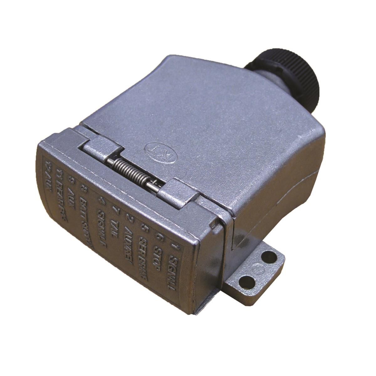 KT Cable Trailer Socket, Metal - Flat, 12 Pin, , scaau_hi-res