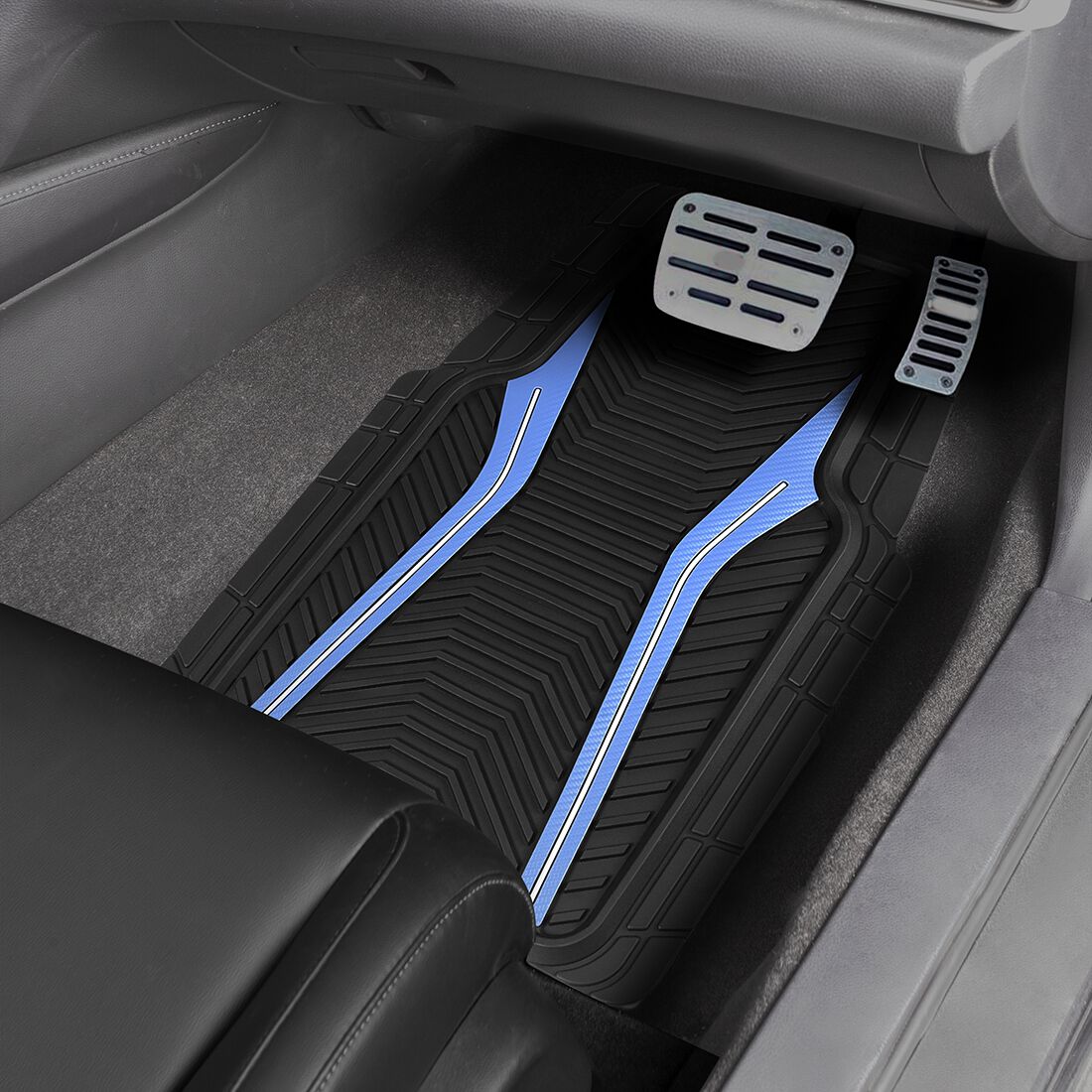 SCA Floor Mats PVC Rubber Sports Blue Set of 4, , scaau_hi-res
