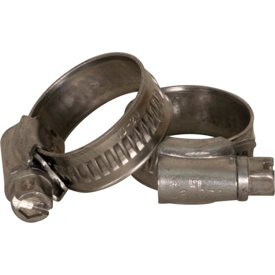 Calibre Hose Clamps - Stainless Steel, Solid Band, 13-20mm, 2 Pieces, , scaau_hi-res
