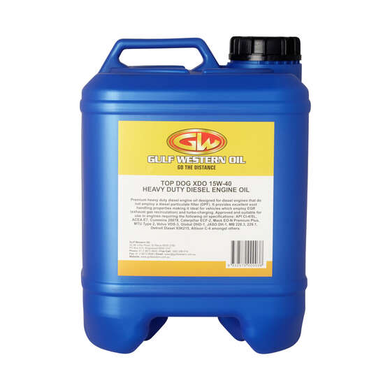 Gulf Western Top Dog XDO Diesel Engine Oil - 15W-40 10 Litre, , scaau_hi-res
