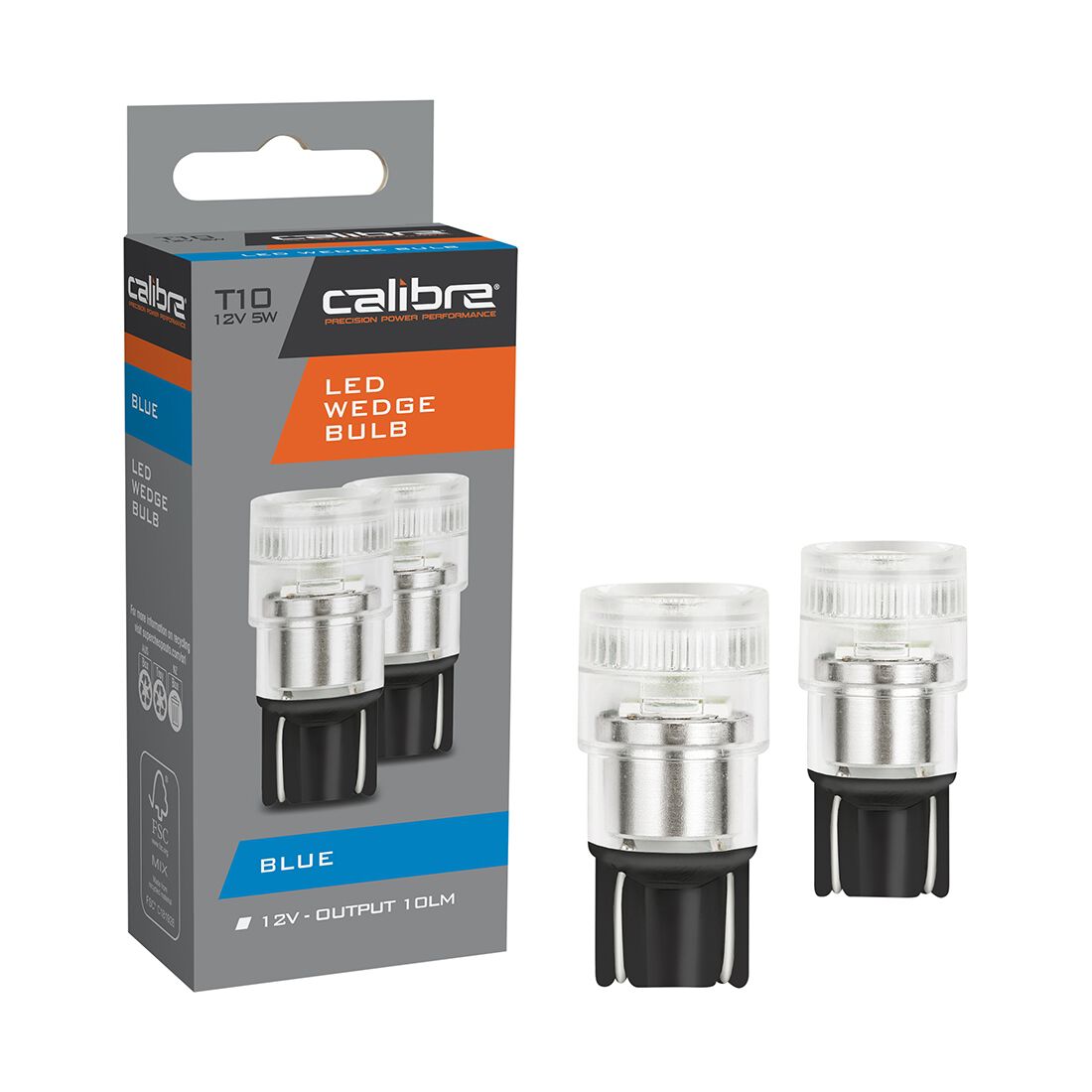 Calibre Automotive Globes - LED Blue Wedge, 12V, 5W, T-10, , scaau_hi-res