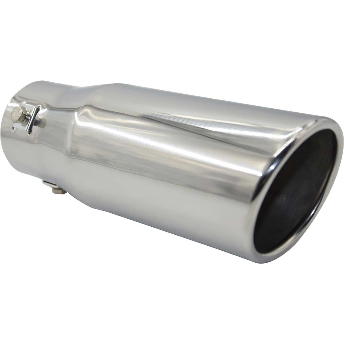 Car Exhaust Tip Inlet 62mm 2.5inch Outlet 86mm 3.5inch Black Universal Stainless Steel Tail Muffler Pipe 