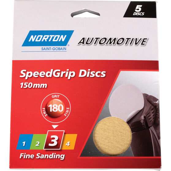 Norton 150mm Speed Grip Disc 180 Grit 5 Pack, , scaau_hi-res
