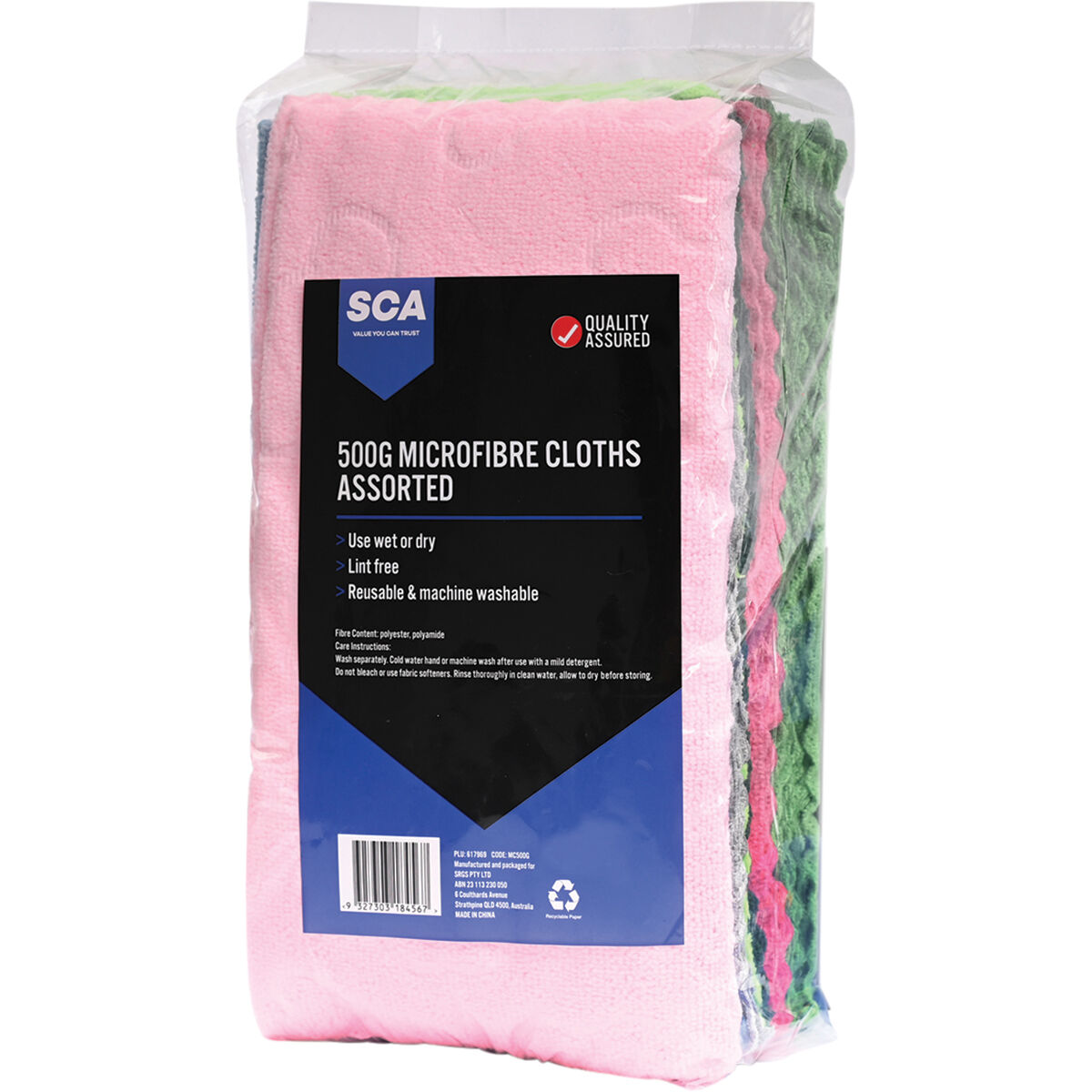 SCA Microfibre Cloth Assorted Pack 500g, , scaau_hi-res