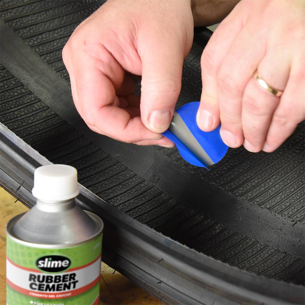 Slime 2033 60-Piece Tire Repair Kit – Rubber Patches, Scuffers & Cement – Tube Tire Puncture Fix