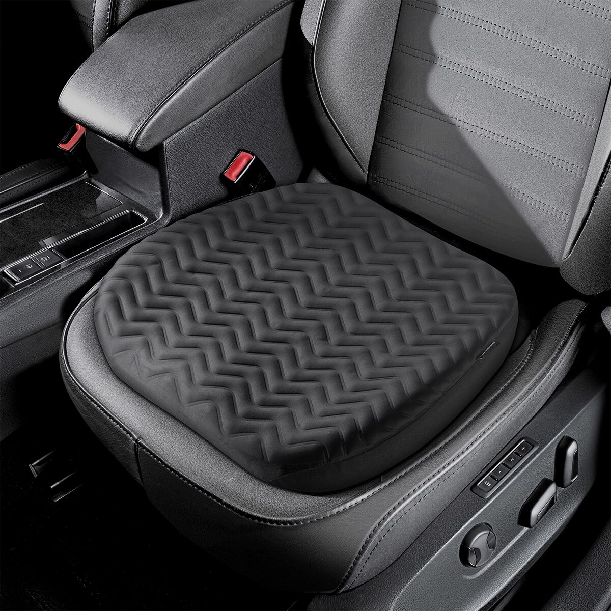 Skechers Memory Foam Luxury Gel Ribbed Seat Cushion Black, , scaau_hi-res