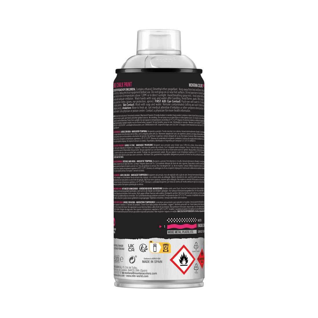 MTN Pro Silver Erasable Chalk Spray Paint  400mL, , scaau_hi-res