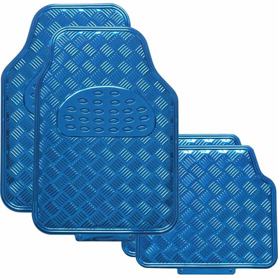 Sca Checkerplate Car Floor Mats Pvc Blue Set Of 4 Supercheap Auto