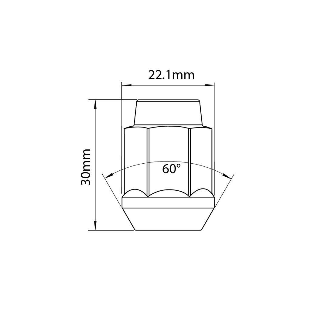 Tridon Wheel Nuts M12x1.25. Tapered Seat. 19mm Hex, , scaau_hi-res