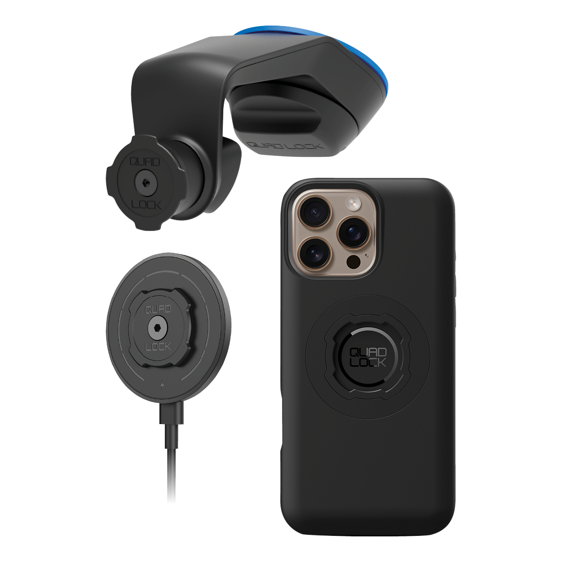 Quad Lock MAG iPhone 16 Pro Max Windscreen / Dash Mount Kit, , scaau_hi-res