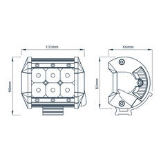 Ridge Ryder LED Driving Light Kit w/ harness - 100mm 25W, , scaau_hi-res