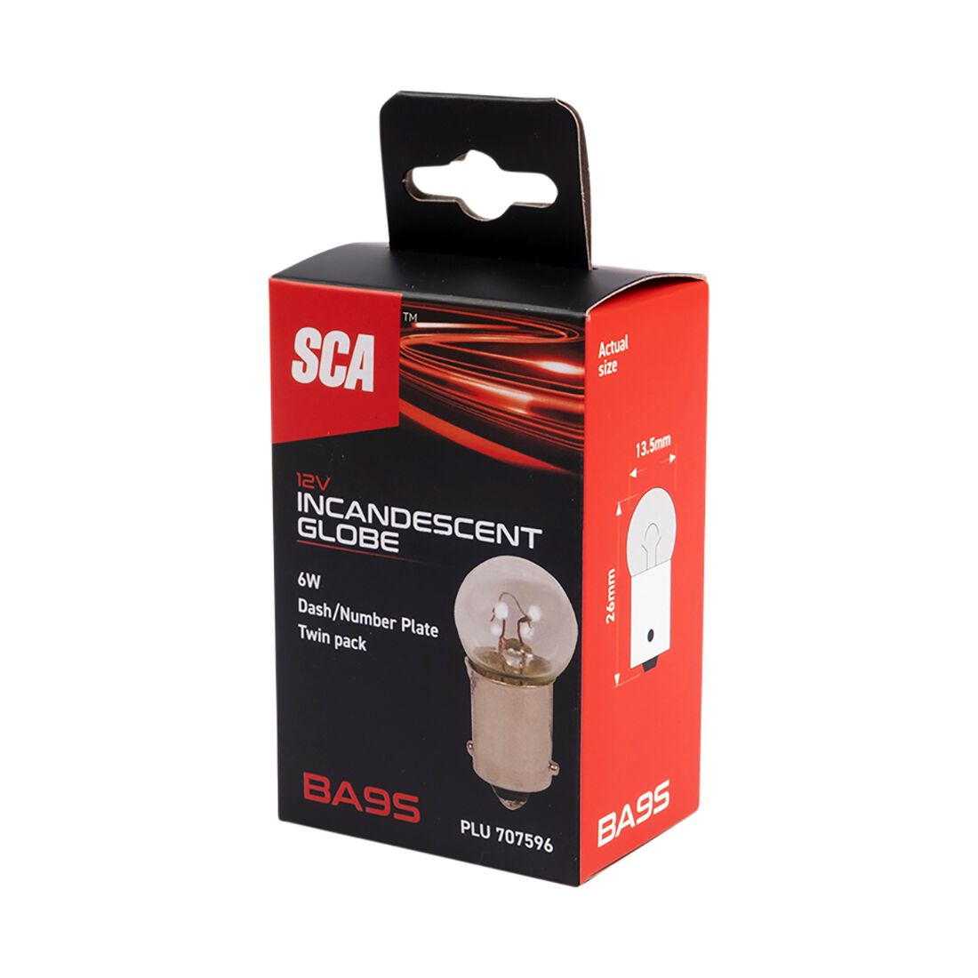 SCA Incandescent Globe - G14 12V 6W - 2 Pack, , scaau_hi-res