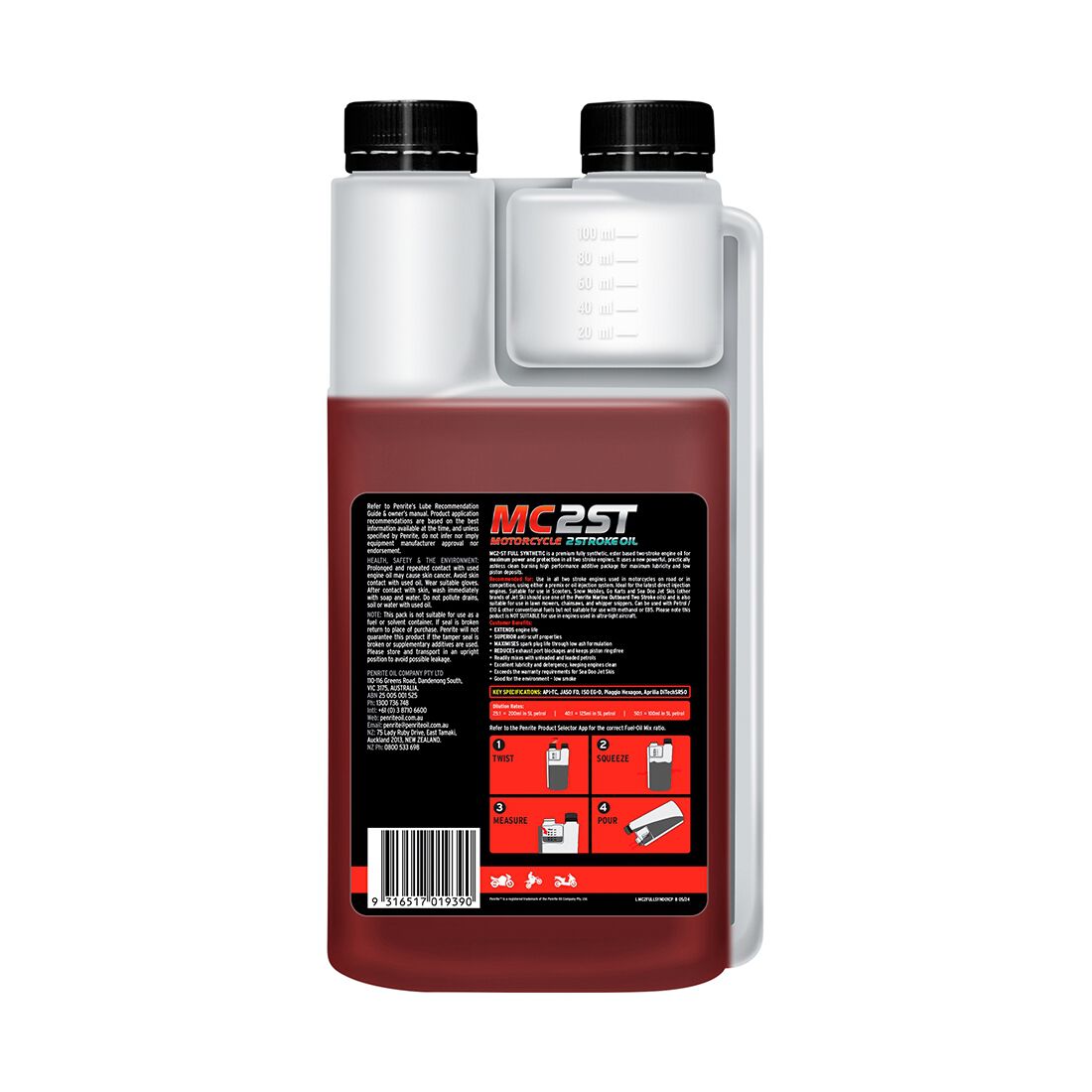 Penrite MC-2 Synthetic Motorcycle Oil - 1 Litre, , scaau_hi-res