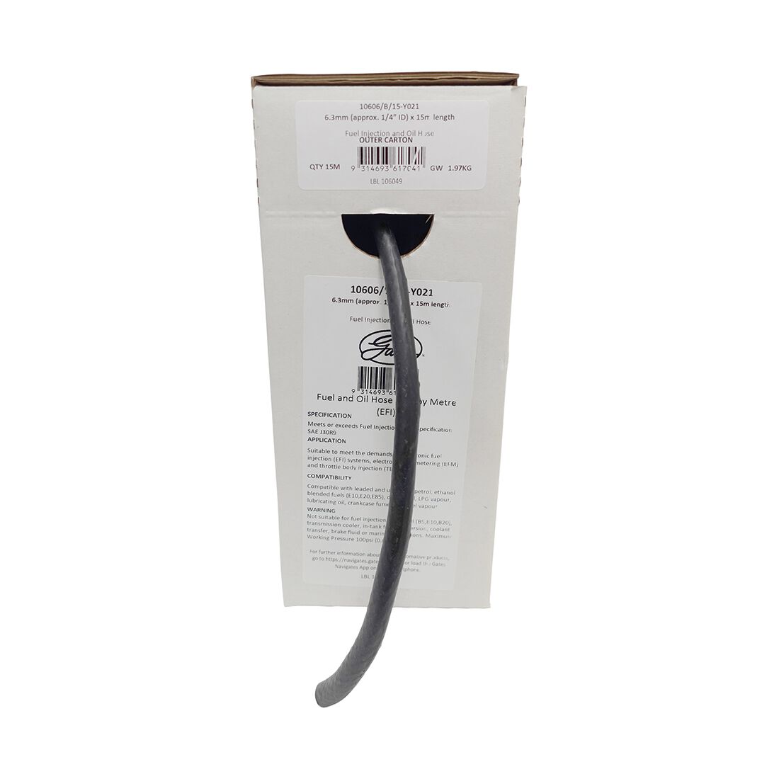 Gates 6.3mm EFI Fuel and Oil Hose sold per metre, , scaau_hi-res