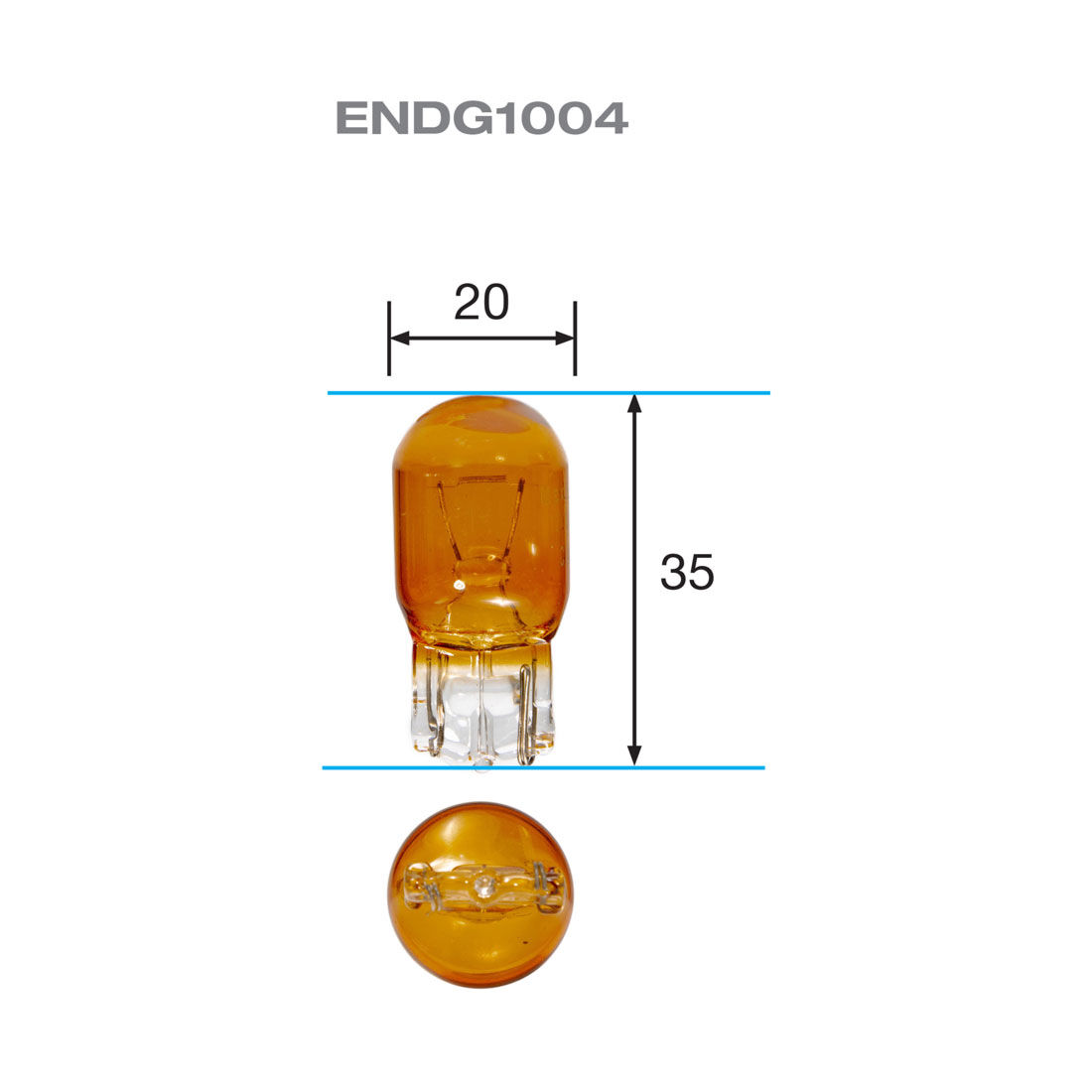 ENDURALIGHT Automotive Globes - Amber Wedge 12V, 21W, T-20, , scaau_hi-res