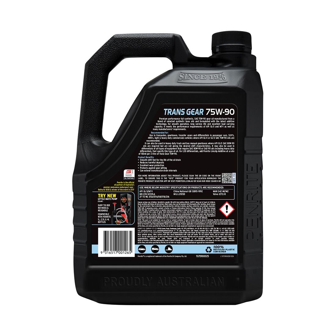 Penrite Trans Gear Oil - 75W-90 2.5 Litre, , scaau_hi-res