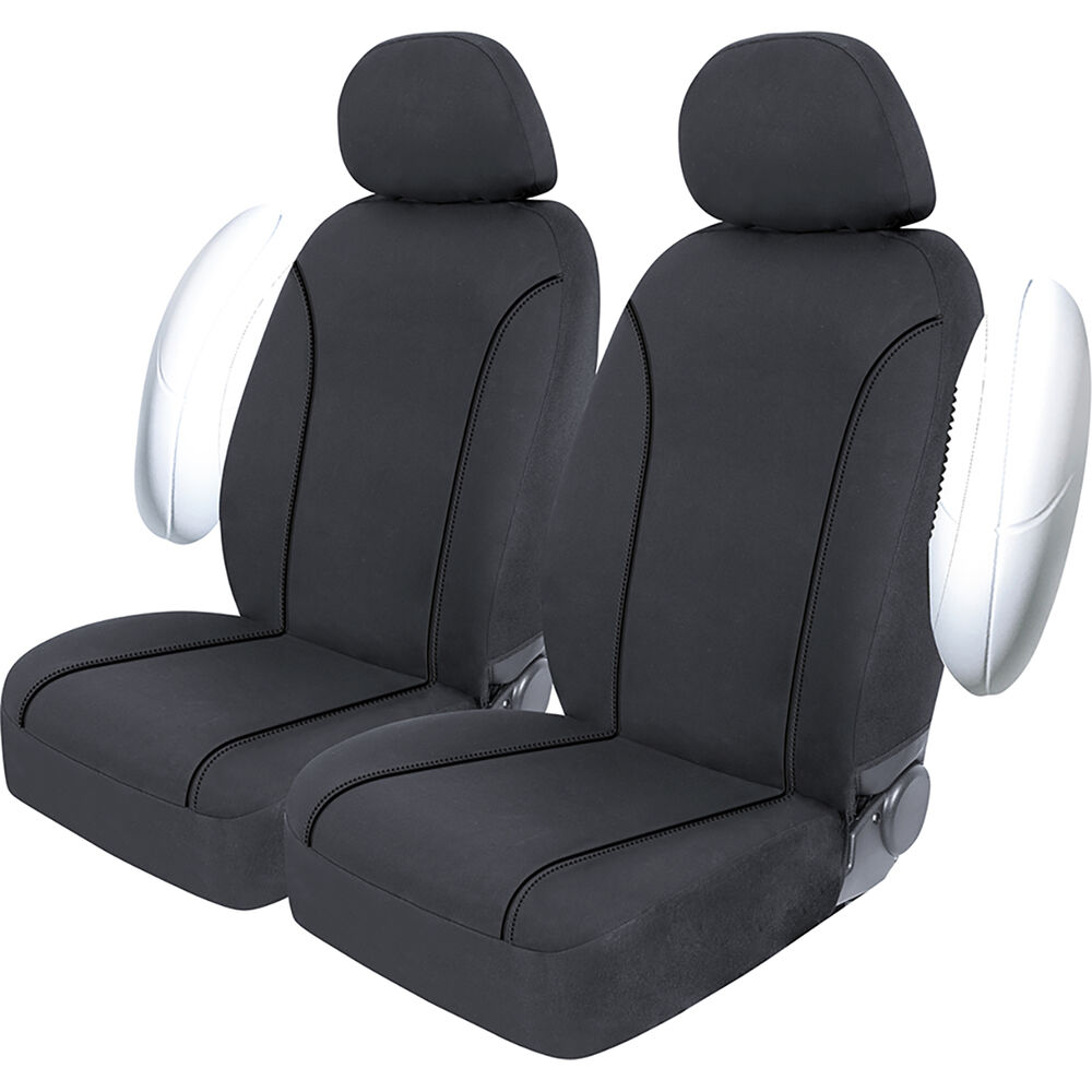SCA Canvas Seat Covers Charcoal/Grey Adjustable Headrests Size 30