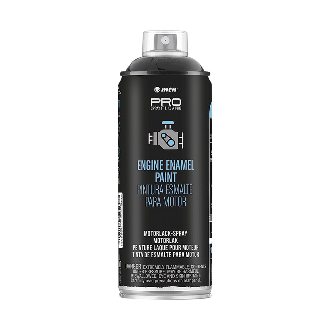 MTN PRO Engine Enamel Black Gloss 400ml Spray Paint, , scaau_hi-res