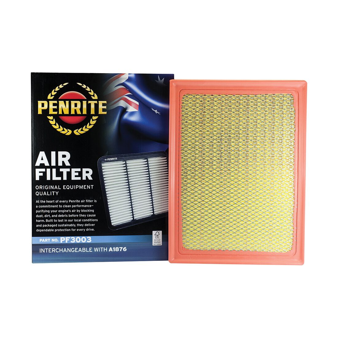 Penrite Air Filter PF3003 (Interchangeable with A1876), , scaau_hi-res