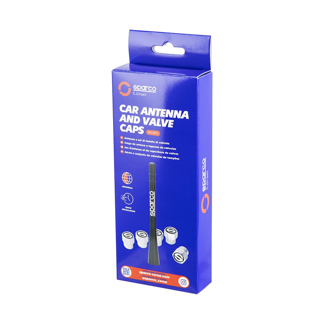 Sparco JDM Antenna and 5pc Valve Caps Set, , scaau_hi-res
