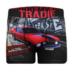 Tradie Mens Freak in The Streets Trunks Red L, Red, scaau_hi-res
