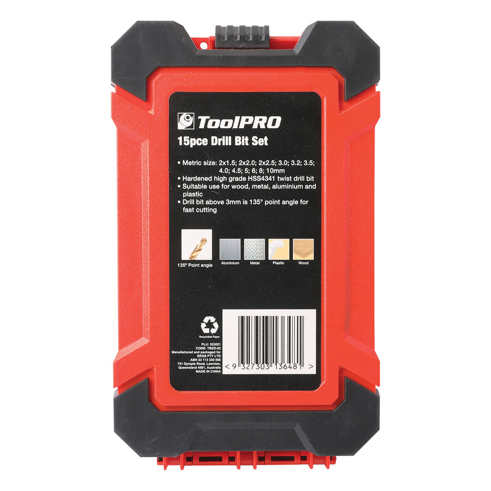 ToolPRO Drill Bit Set 15 Piece Supercheap Auto