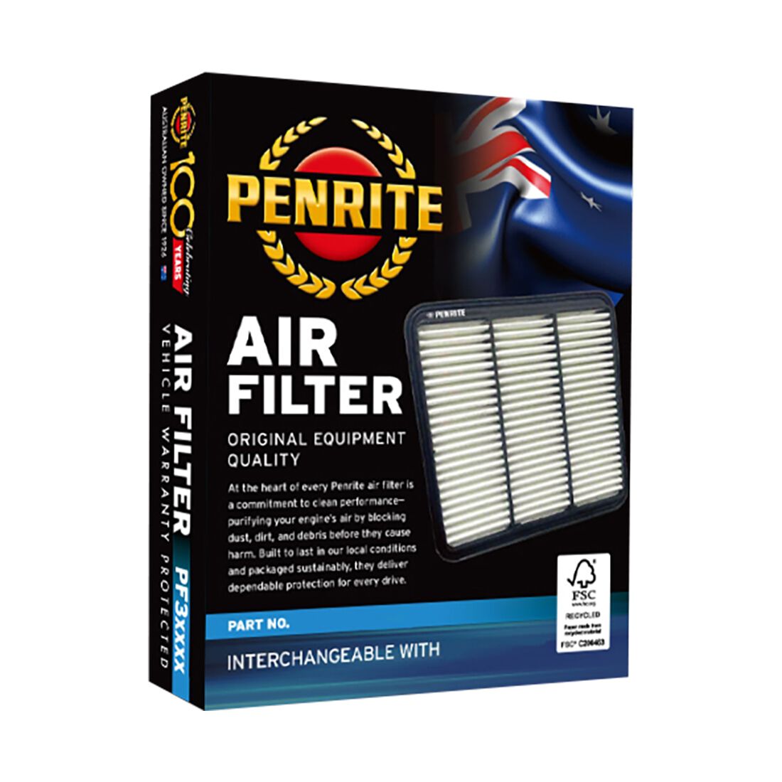 Penrite Air Filter PF3016 (Interchangeable with A1582), , scaau_hi-res