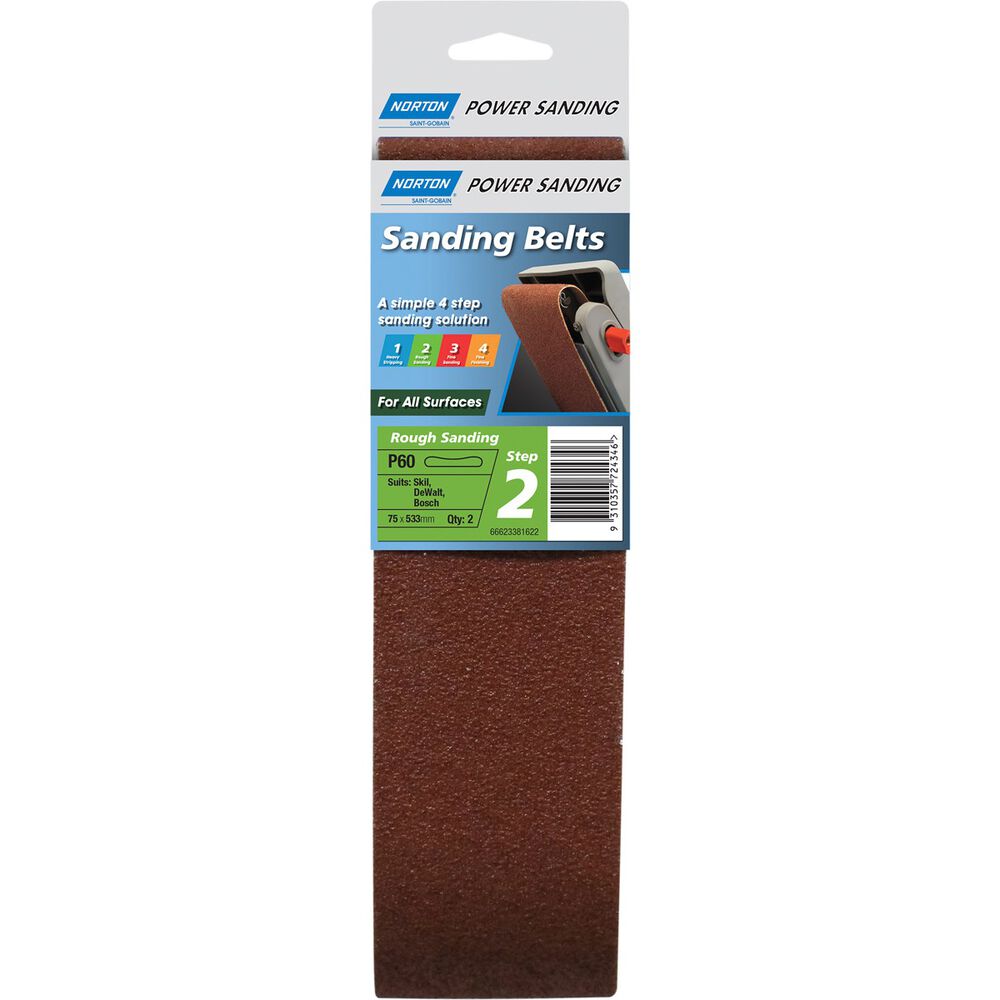 Norton Sanding Belt 60 Grit 2 Pack Supercheap Auto